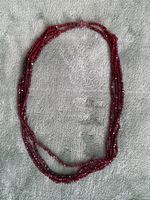 Collier à rangs ❤️multiples en grenats rouges ❤️