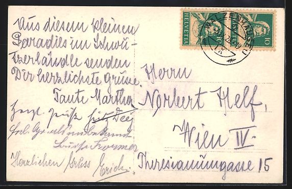 Cartoline postali: AK Walzenhausen, Teilansicht mit Bergen – Usato da Berlin venduto da bartko-reher 1