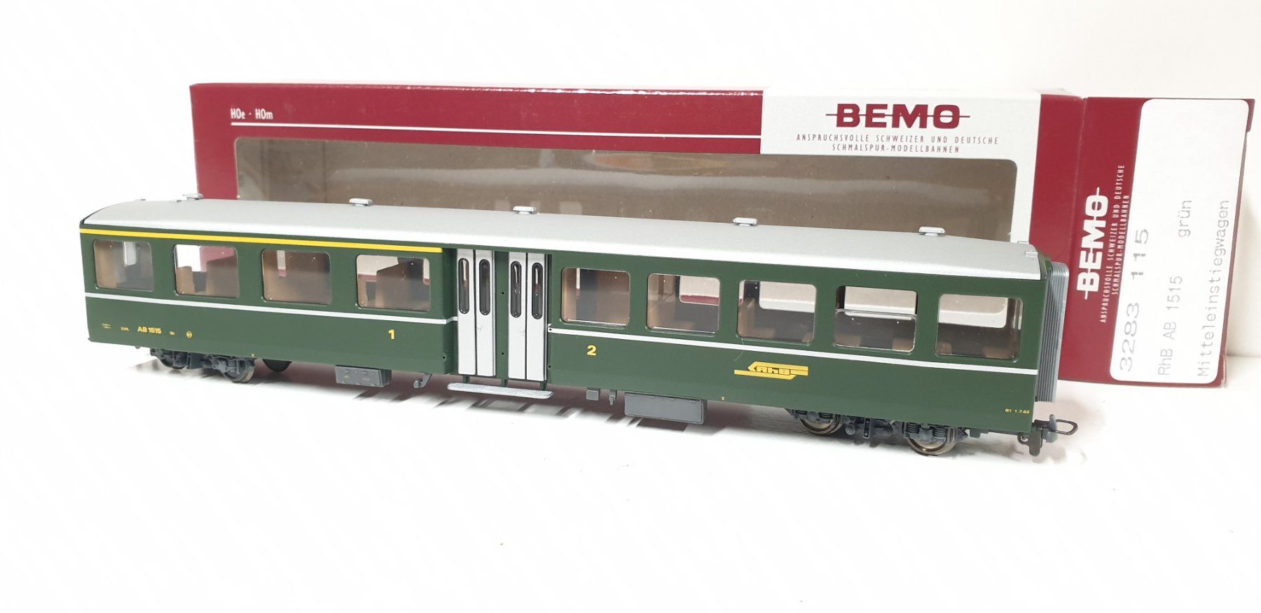 Bemo Modellini di ferrovie: Bemo RhB Mitteleinsiegswagen  3283 115 – Nuovo (secondo la descrizione) da Geroldswil venduto da TopTrain54 4