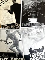Café du Brésil - 4 Alte Werbungen / Publicités 1934/36