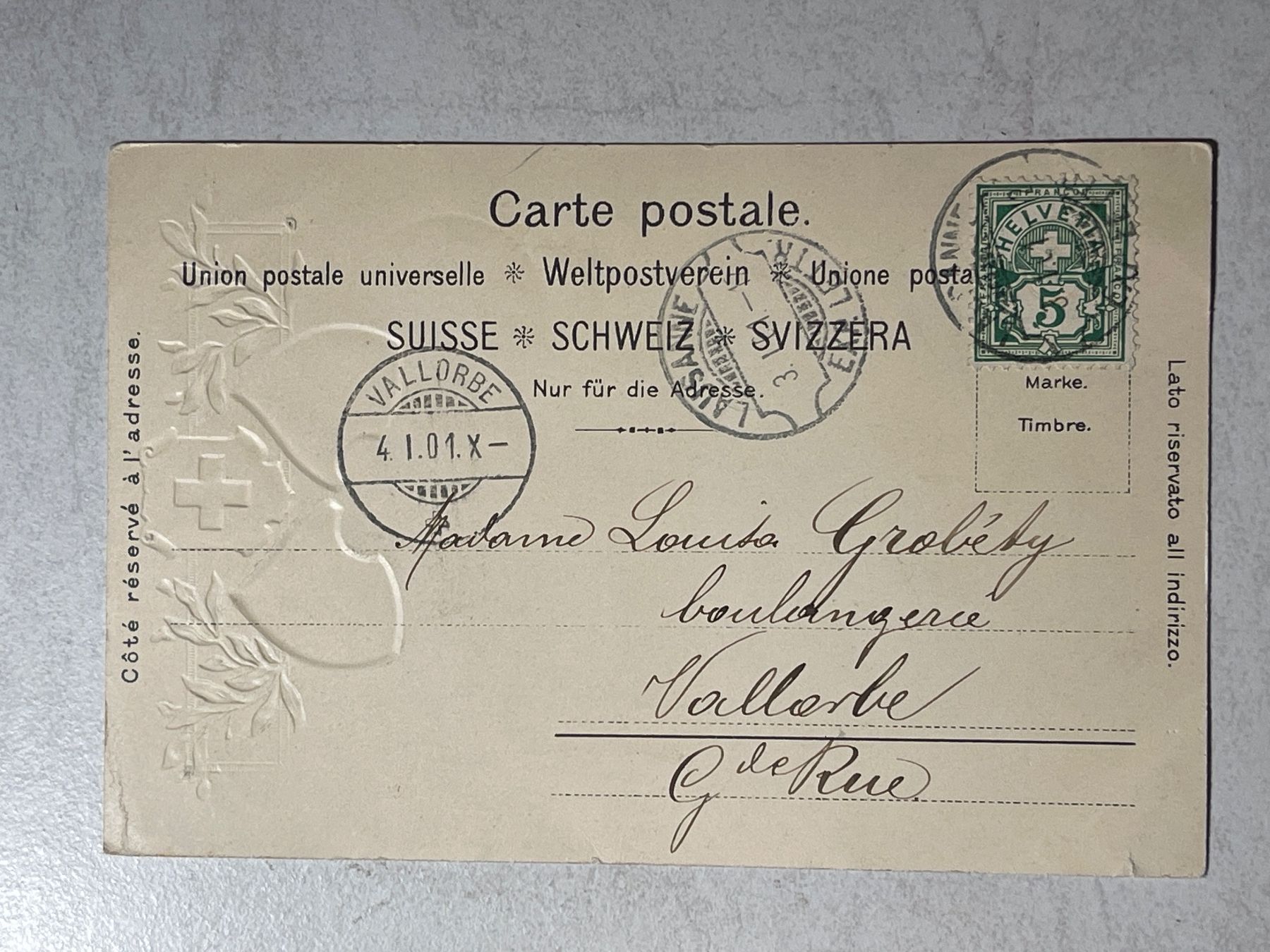 Cartoline postali: Souvenir de Lausanne 1901 – Usato da Strengelbach venduto da Aschatan5 1