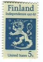 Briefmarke "Finnische Unabhängigkeitserklärung". USA