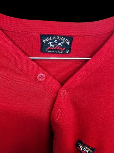 Paul & Shark T-Shirts: Paul & Shark Roter V-Ausschnitt Pullover - Hergestellt in – Gebraucht aus Zug von vinokilo 3