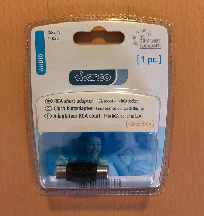 Cinch Adapter Buchse-Buchse, neu/original-verpackt 1