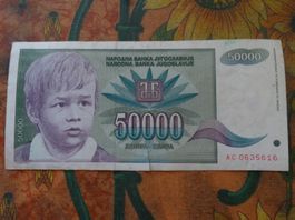 YOUGOSLAVIE  (B) 50000  Dinara  Billet