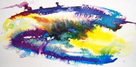 Tuschezeichnung: Colored Faces