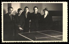 Foto-AK Tischtennisspieler an der Tischt