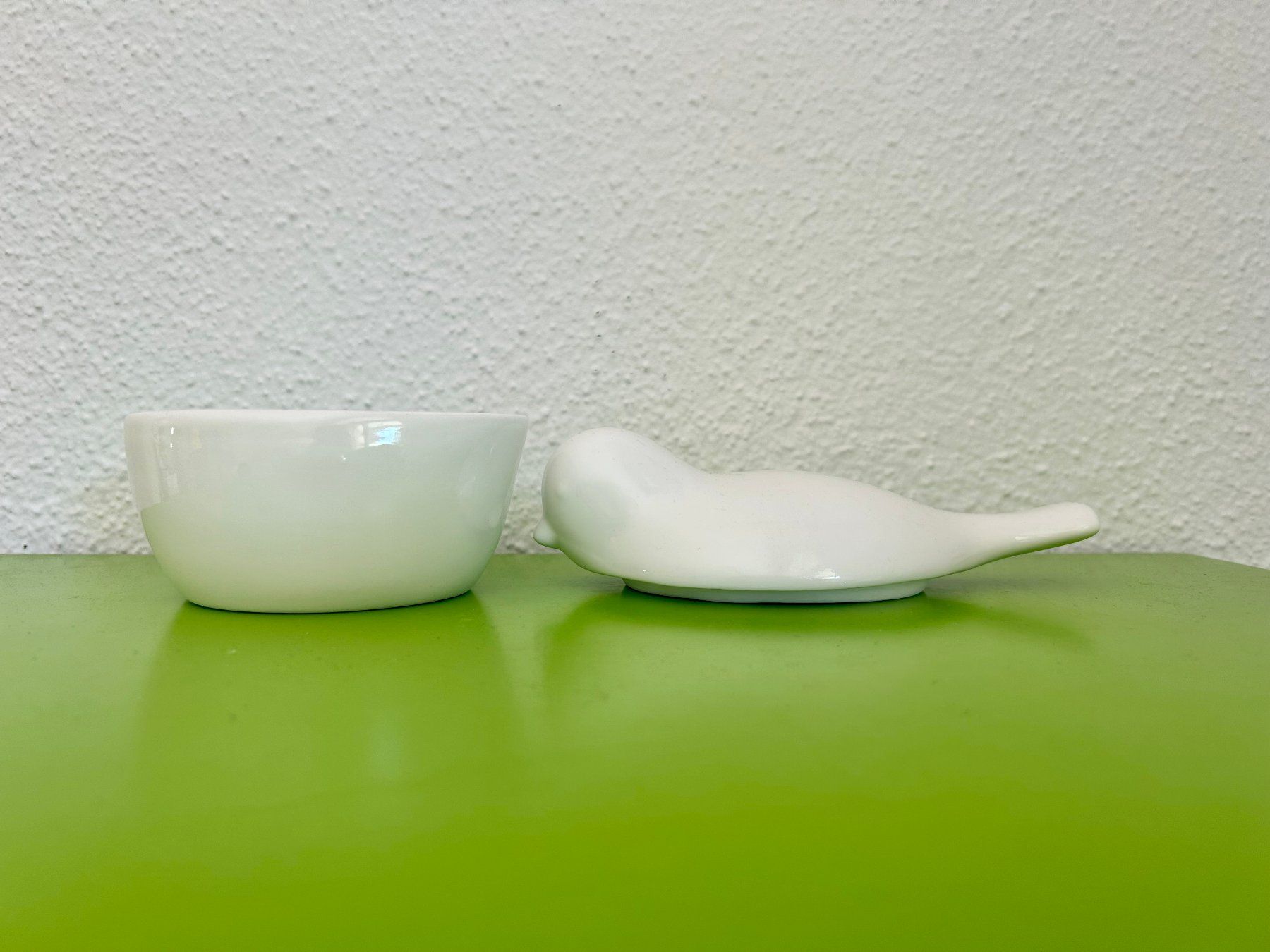 Zuccheriere: Weiße Keramik Vogel Deckeldose – Usato da Dietlikon venduto da Mankai 7