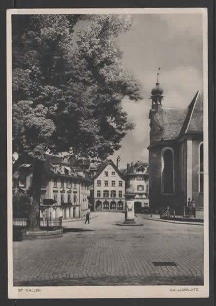Cartoline postali: St. Gallen Gallusplatz  1934  (K – Usato da Ruggell venduto da Masescha