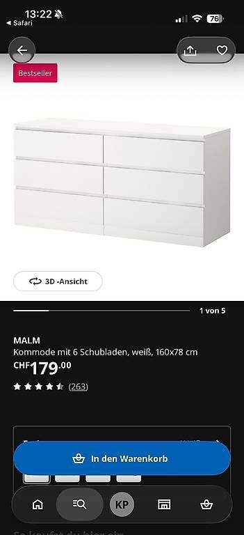 Ikea Kommoden: IKEA MALM Kommode weiss 6 Schubladen – Gebraucht aus Rheinfelden von Kri_4329 1