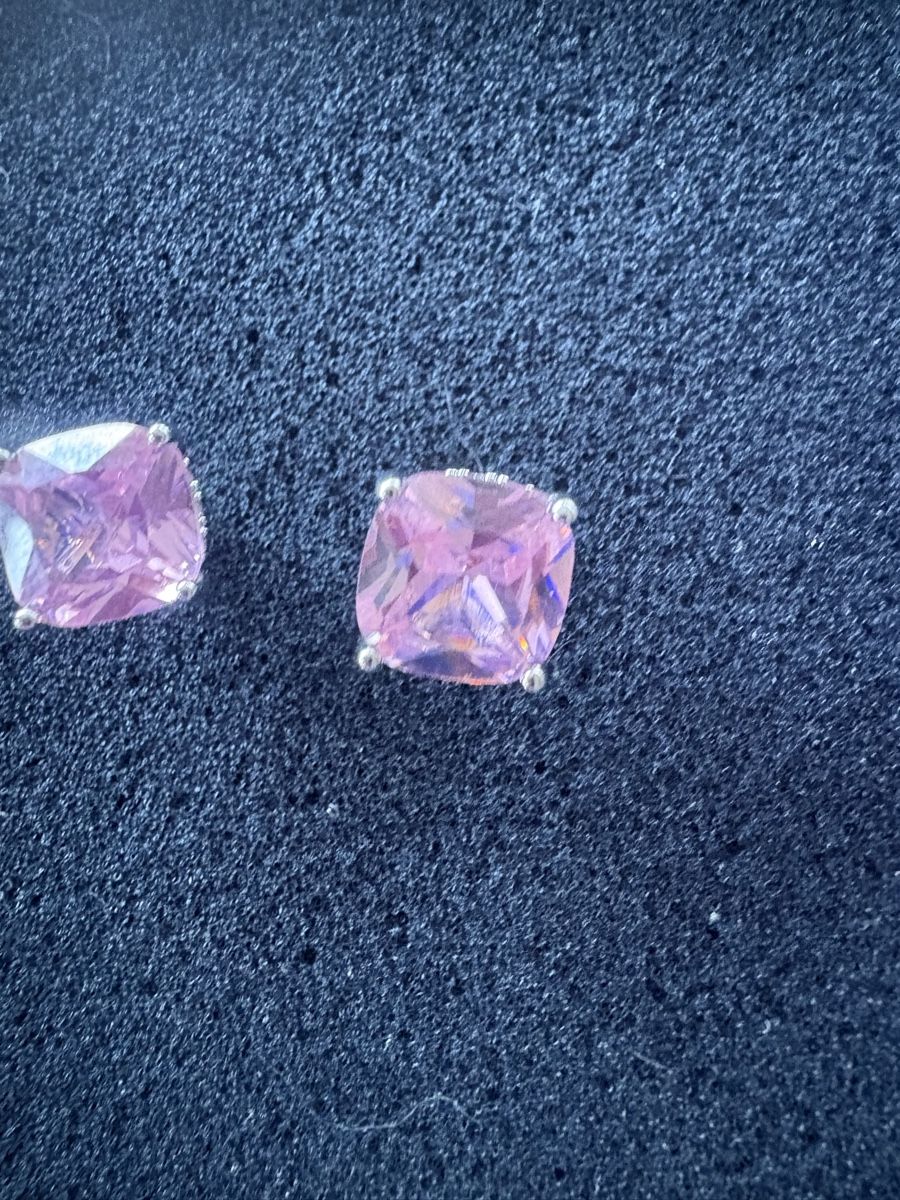 Orecchini pendenti & Orecchini a lobo: Rosa funkelnde Ohrstecker, NEU – Nuovo (secondo la descrizione) da Obbürgen venduto da bugi6868 3