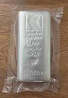 1 kg 999.0 Feinsilber, Silberbarren ZKB mit Beleg