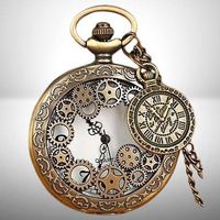 ⌚ Retro Steampunk Quarz Taschenuhr "GEAR SKELETON" 🔧💫