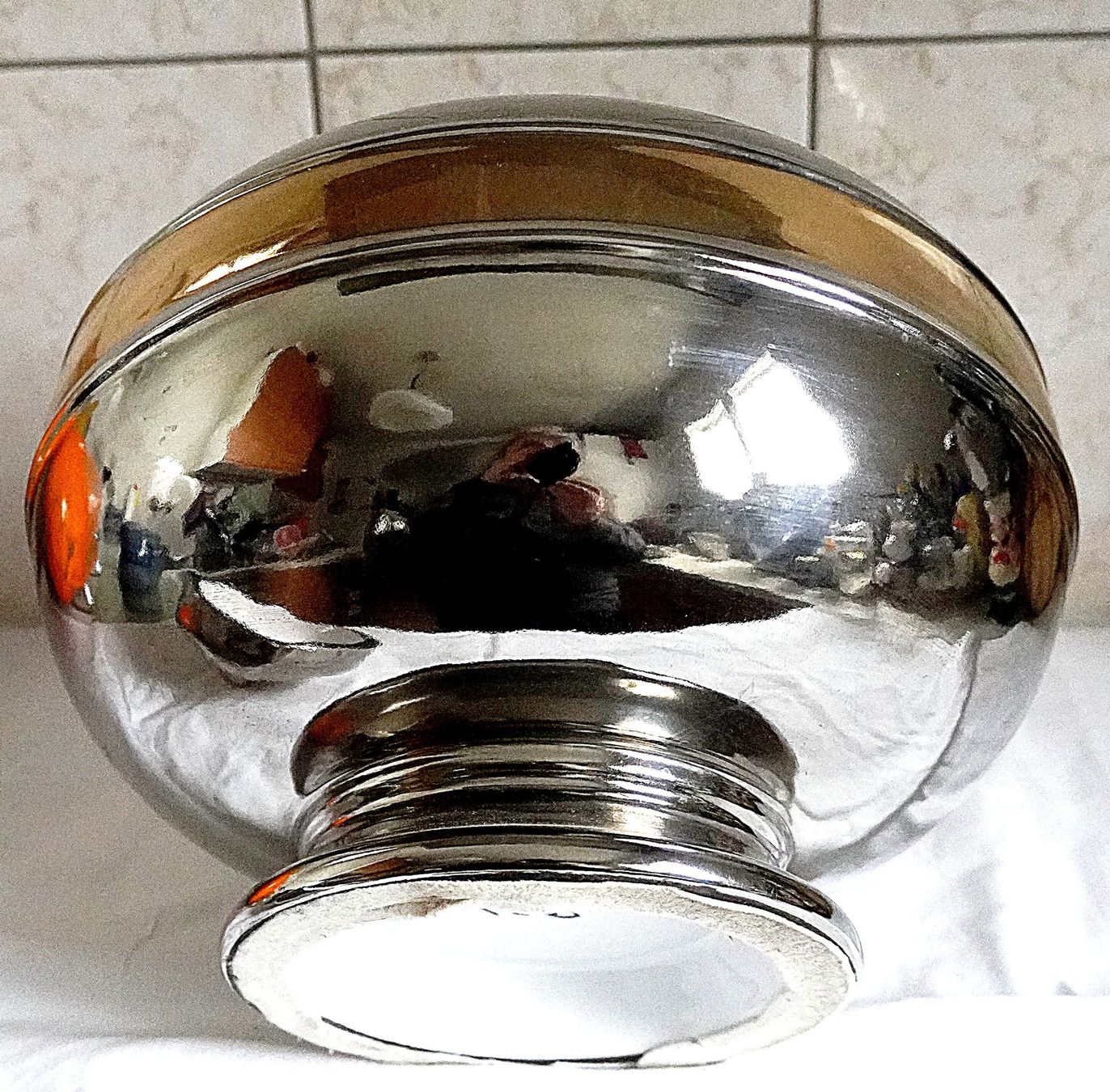 Pentole: Art Deco Steingut Dose Verchromt /Vergodet – Usato da Baar venduto da 2cvbaar 5