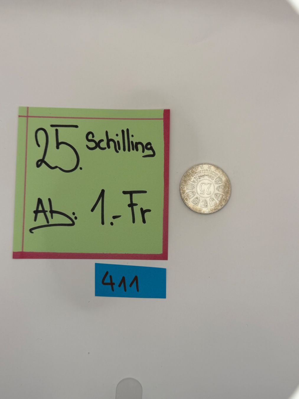 Toutes les monnaies: 25 Schilling Ab: 1.- Fr. – D'occasion à Engi par kasi09 1