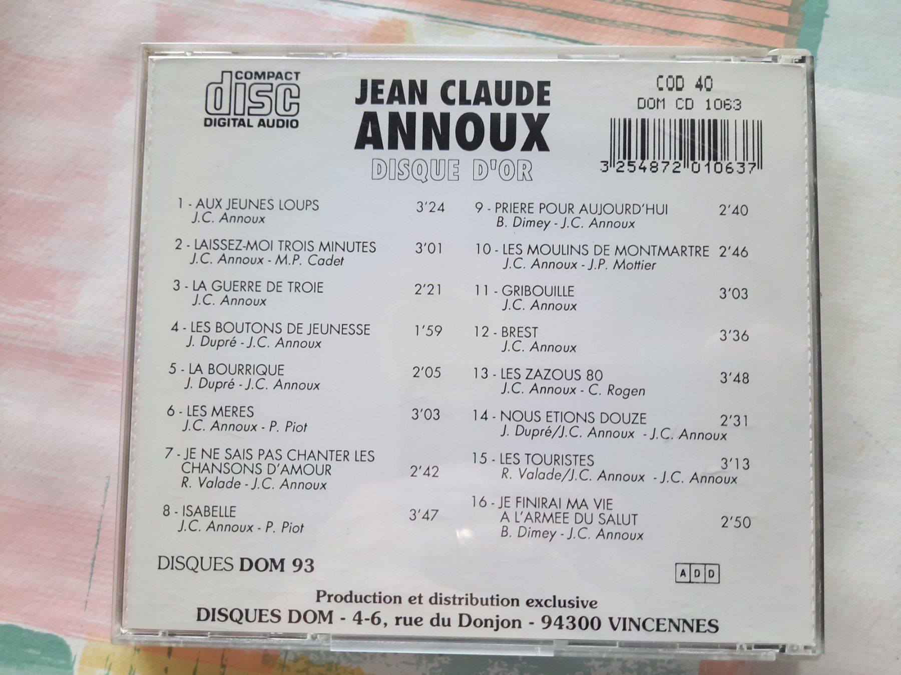 CD: CD Jean-Claude Annoux - Disque d'or – Usato da Pully venduto da bro_n52j 1