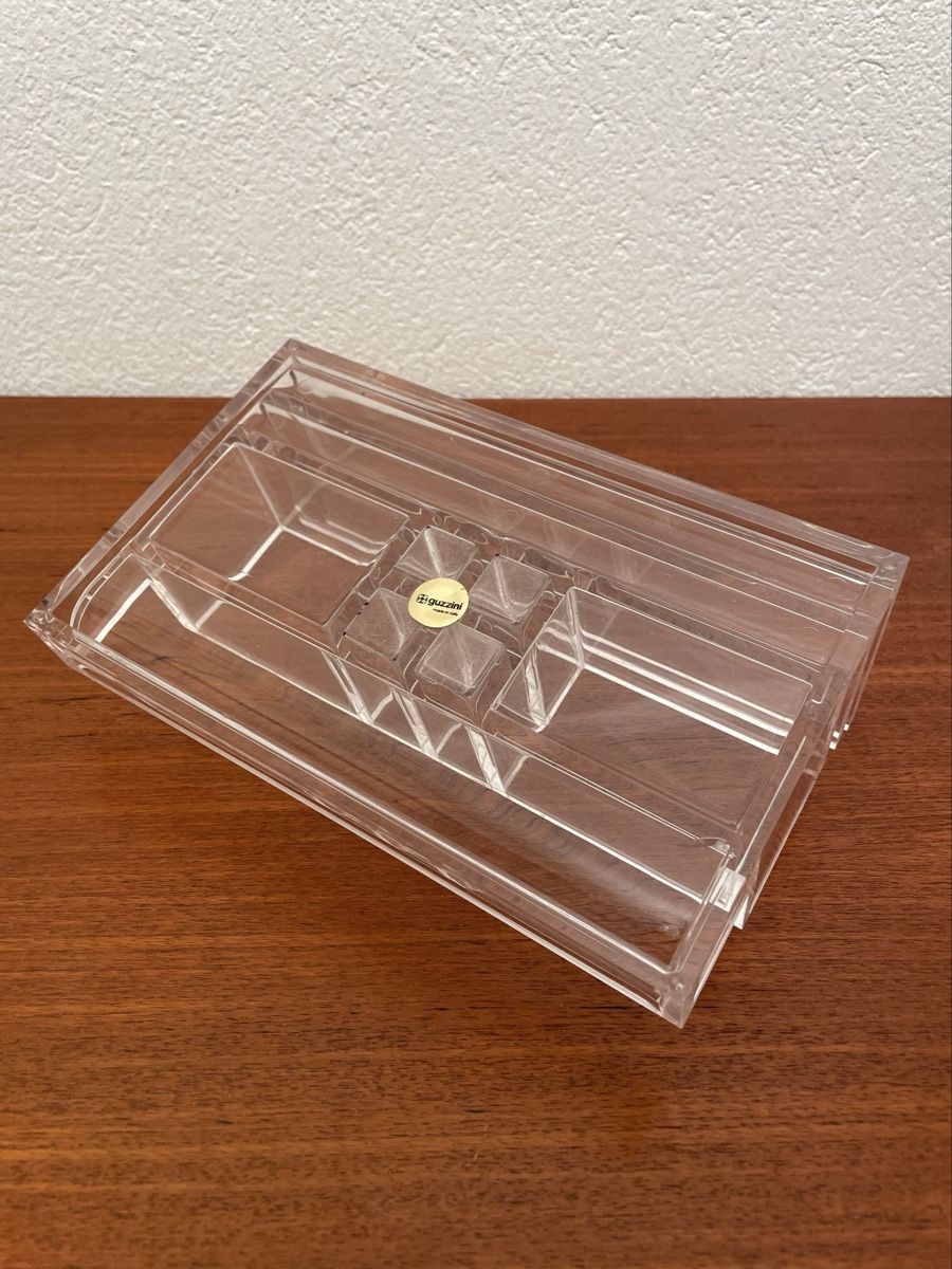 Guzzini Sonstiges Schreiben & Zeichnen: 80s Acrylglas Organizer Guzzini Stiftehalter Briefhalter – Gebraucht aus Zürich von Vintagewiesel 7