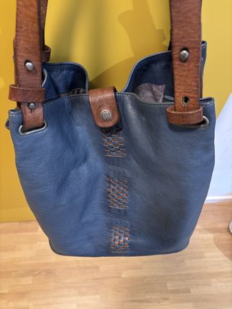 Blaue Ledertasche von Lehard - Top Zustand!