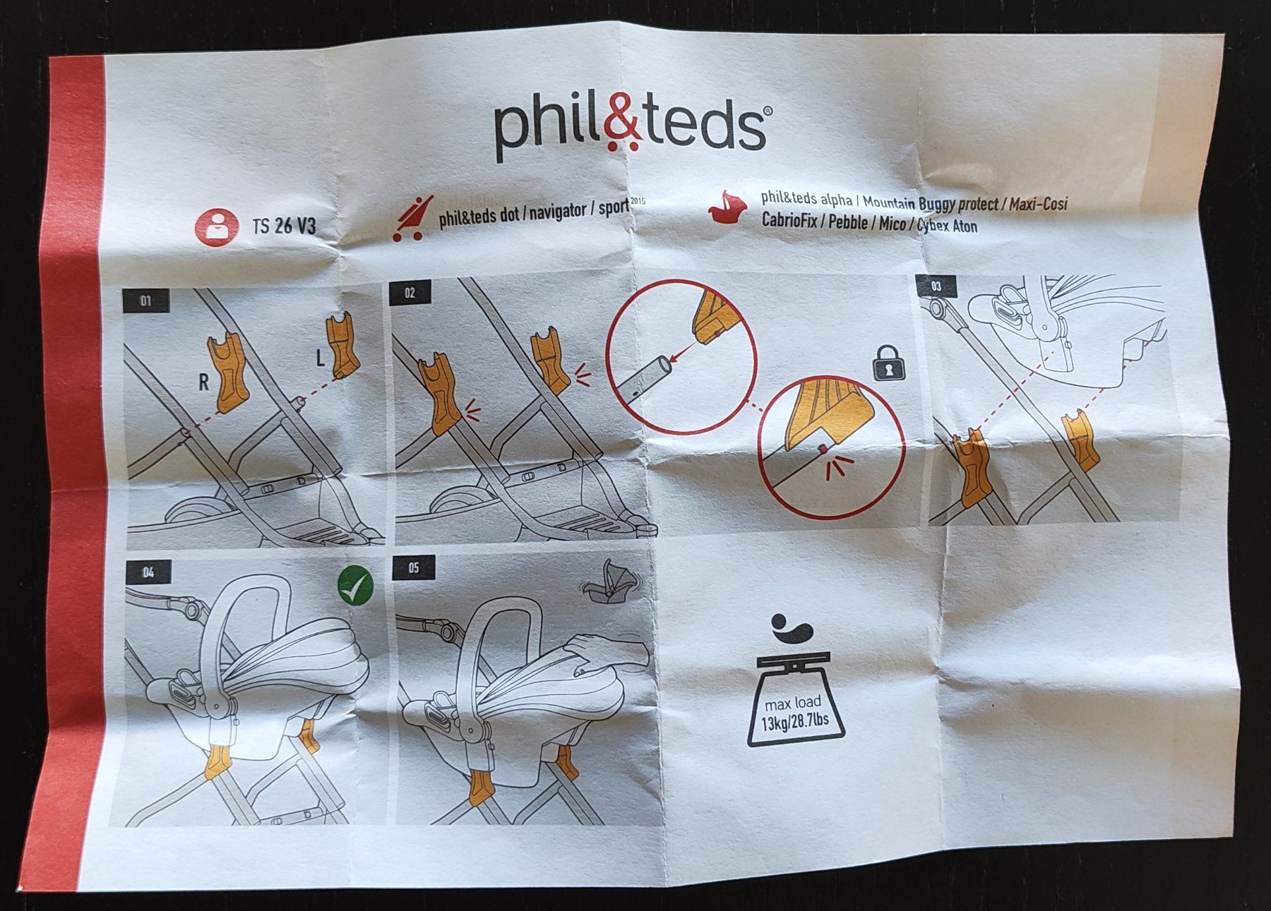 Phil & Teds Carrozzine: Phil&Teds Autositz Adapter - TS26 V3 (2015) – Usato da Biberist venduto da Slick 6