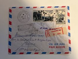 Lettre recommandée de Madagascar pour Mozambique du 20.7.55