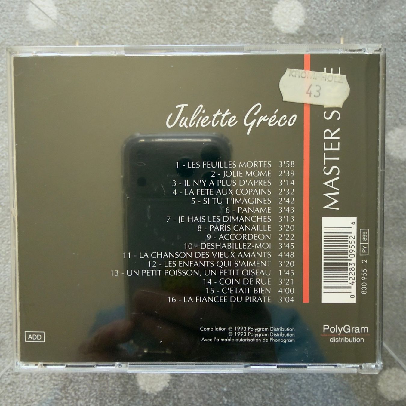CD: Juliette Gréco - MASTER SERIE 1993 – Usato da Bern venduto da MarieBrocante 1