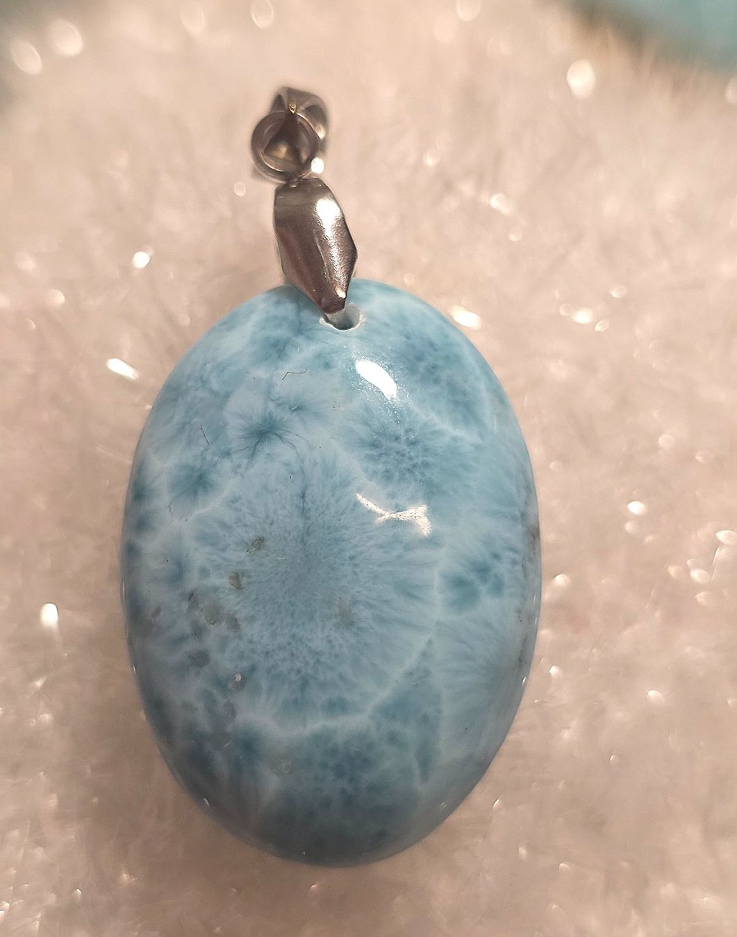 Minerali & Pietre curative: Larimar Anhänger an Metallöse – Nuovo e nell'imballaggio originale da Matzingen venduto da Shay_Crystalz