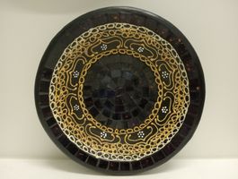 Handgefertigte Mosaik-Keramikschale, Gold/Schwarz, Ø 20cm