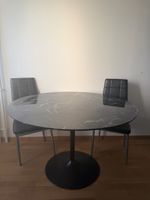 Marmortisch mit 2 Kunstleder Stühle