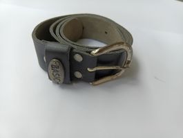 Leder-Gürtel schwarz BASIC Grösse 75