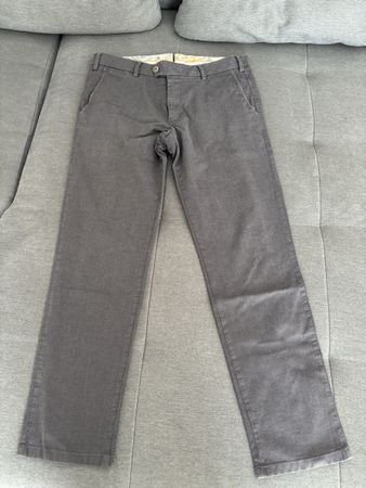 Chino Herren Hose MMX LUPUS Grösse 33/32 Grau Baumwolle