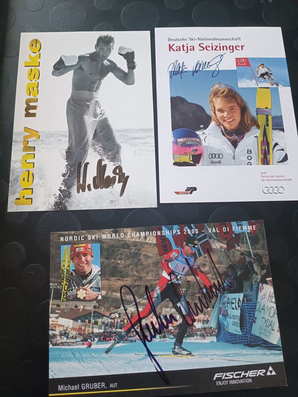 Autogramme: 3 signierte Sport Autogrammkarten – Gebraucht aus Menziken von Artographs