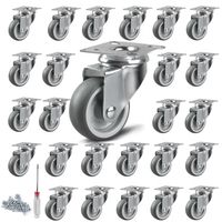 24 Stück Transportrollen Lenkrollen, 50 mm Möbelrollen Möbel