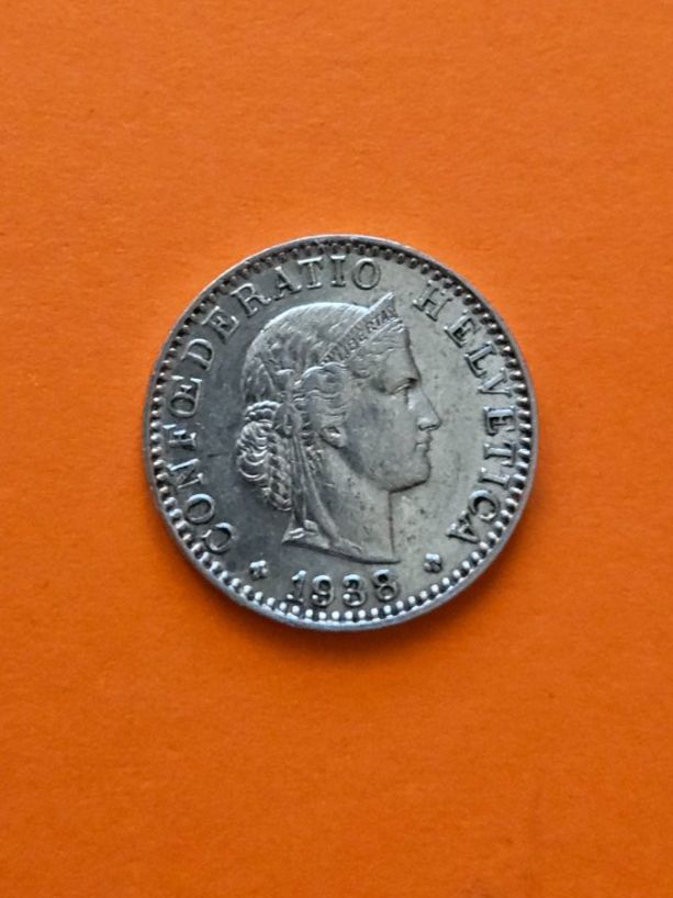 Toutes les monnaies: 20 Rappen 1938 vz – D'occasion à Hinwil par Bell1894