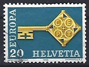 Alle Briefmarken: 1968 - Europamarke Schlüssel – Gebraucht aus Schaffhausen von poststamp
