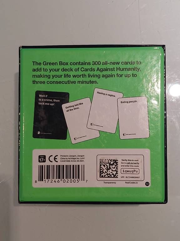 Giochi: Cards against humanity - Green Box – Usato da Oberkulm venduto da stellata 2