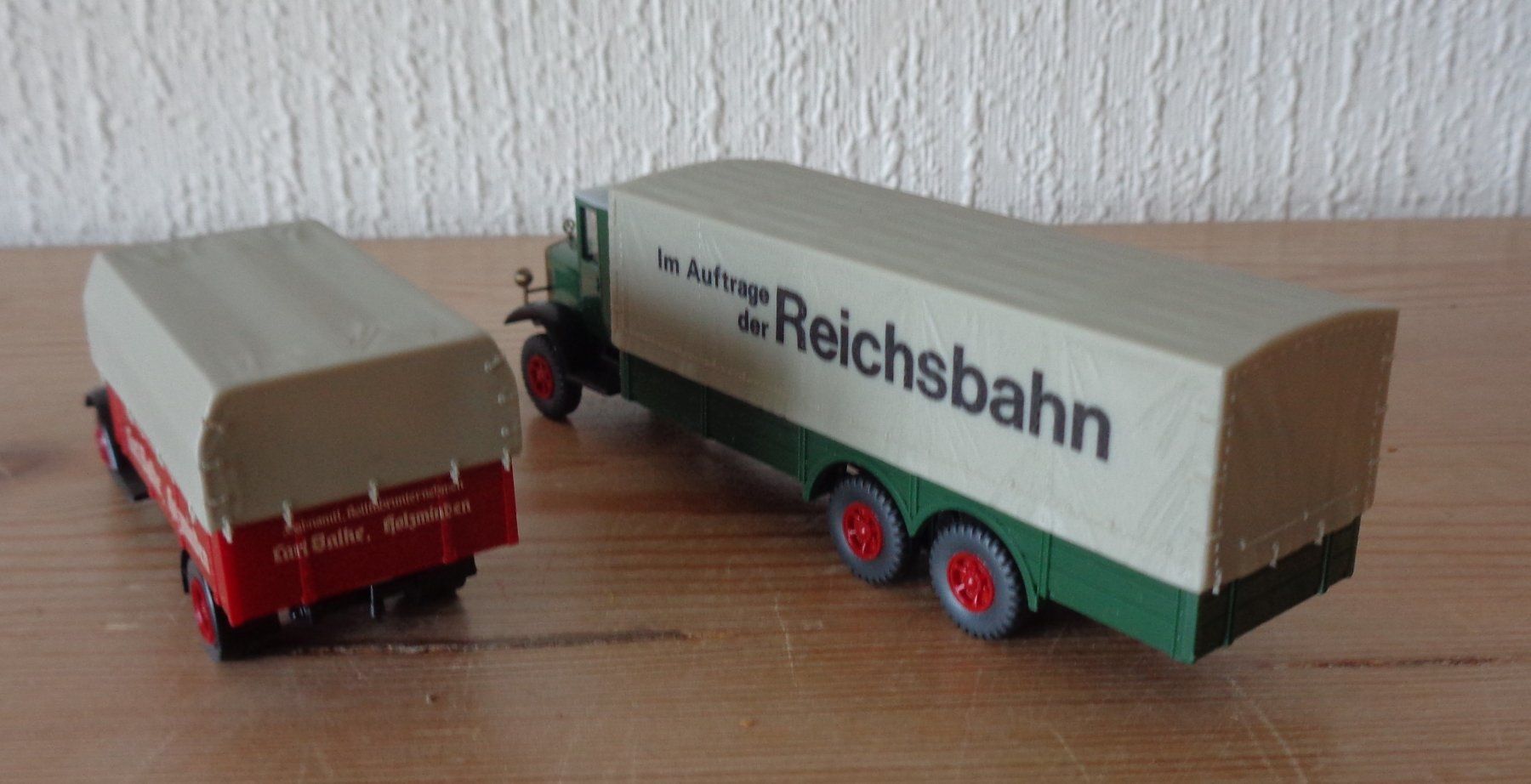 Roskopf Modelleisenbahnen: Roskopf, 2 LKWs, Serie Nostalgie, H0 – Neu (gemäss Beschreibung) aus Arbon von lyres 2