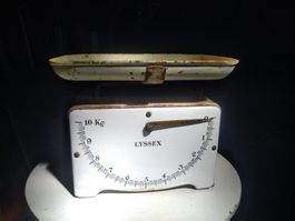 LYSSEX Küchenwaage, Vintage, Weiss, bis 10kg, Deko, Rarität