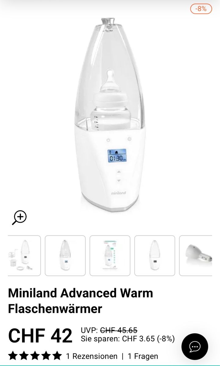 Pasti del neonato: Miniland Advanced Warm Bottle Warmer – Usato da Effretikon venduto da mer_q6hc 3