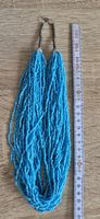 Türkisblaue Vintage-Halskette, viele Stränge, neu!