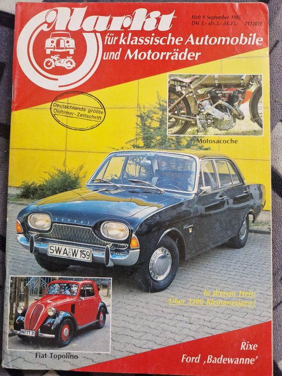 Ford 17m Motosacoche Triumph Spitfire Bmw R12 DKW RT 100