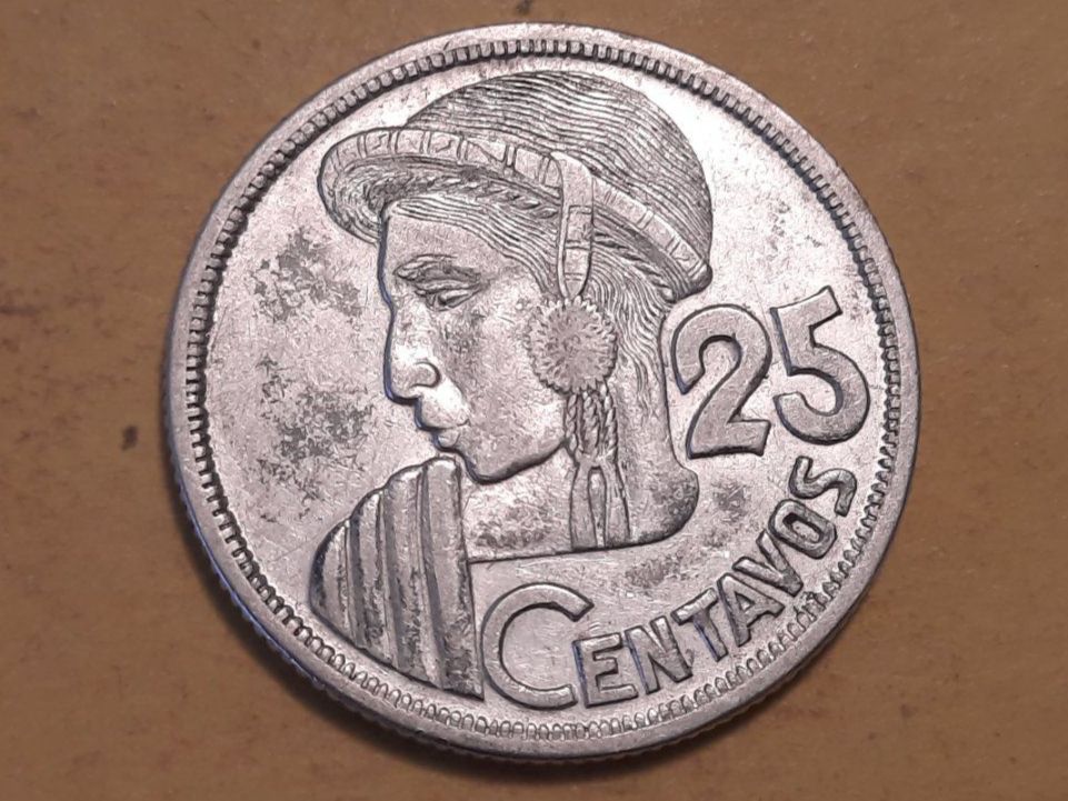 Tutti le monete: Guatemala 25 Centavos "Native Bust" 1955 Silber – Usato da Buchs SG venduto da numispatica