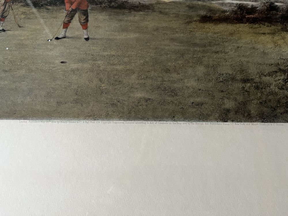 2 schöne antike Golf-Lithografien, Douglas Adams, dat. 1894 (Gebraucht ...