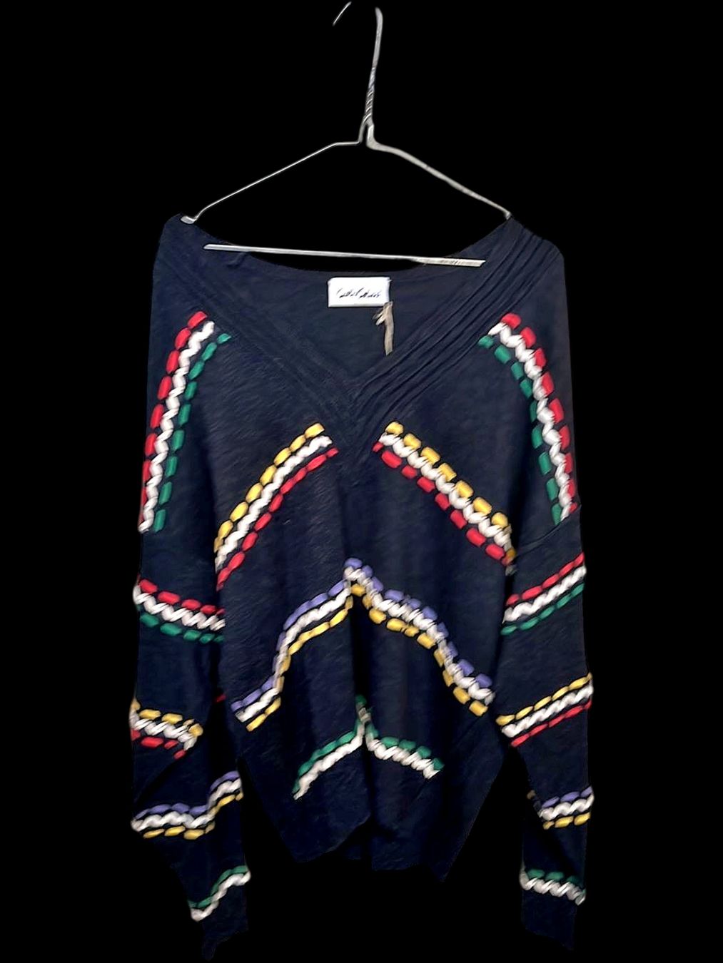 Carlo Colucci Maglioni & Felpe: Carlo Colucci Schwarzer Pullover mit buntem Muster - Größe – Usato da Zug venduto da vinokilo 1