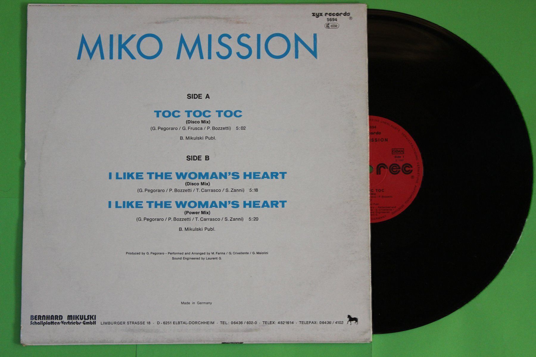 Dischi in vinile: Miko Mission - Toc Toc Toc ITALO DISCO 12" Vinyl Maxi 1987 – Usato da Tübach venduto da JamesStone 1