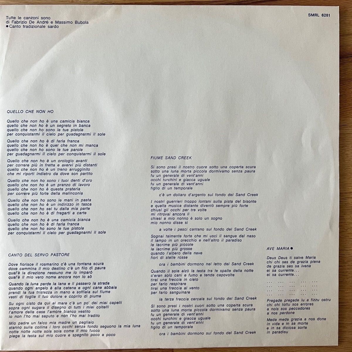 Dischi in vinile: Fabrizio De André - Same / 1. Italy-Press. 1981 – Usato da Gais venduto da soundcave57 2