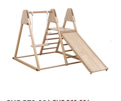 Klettergerüst Schaukel Rutsche Holz 