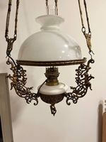 Antike Jugendstil Lampe, Hängelampe mit Engel Ornamente