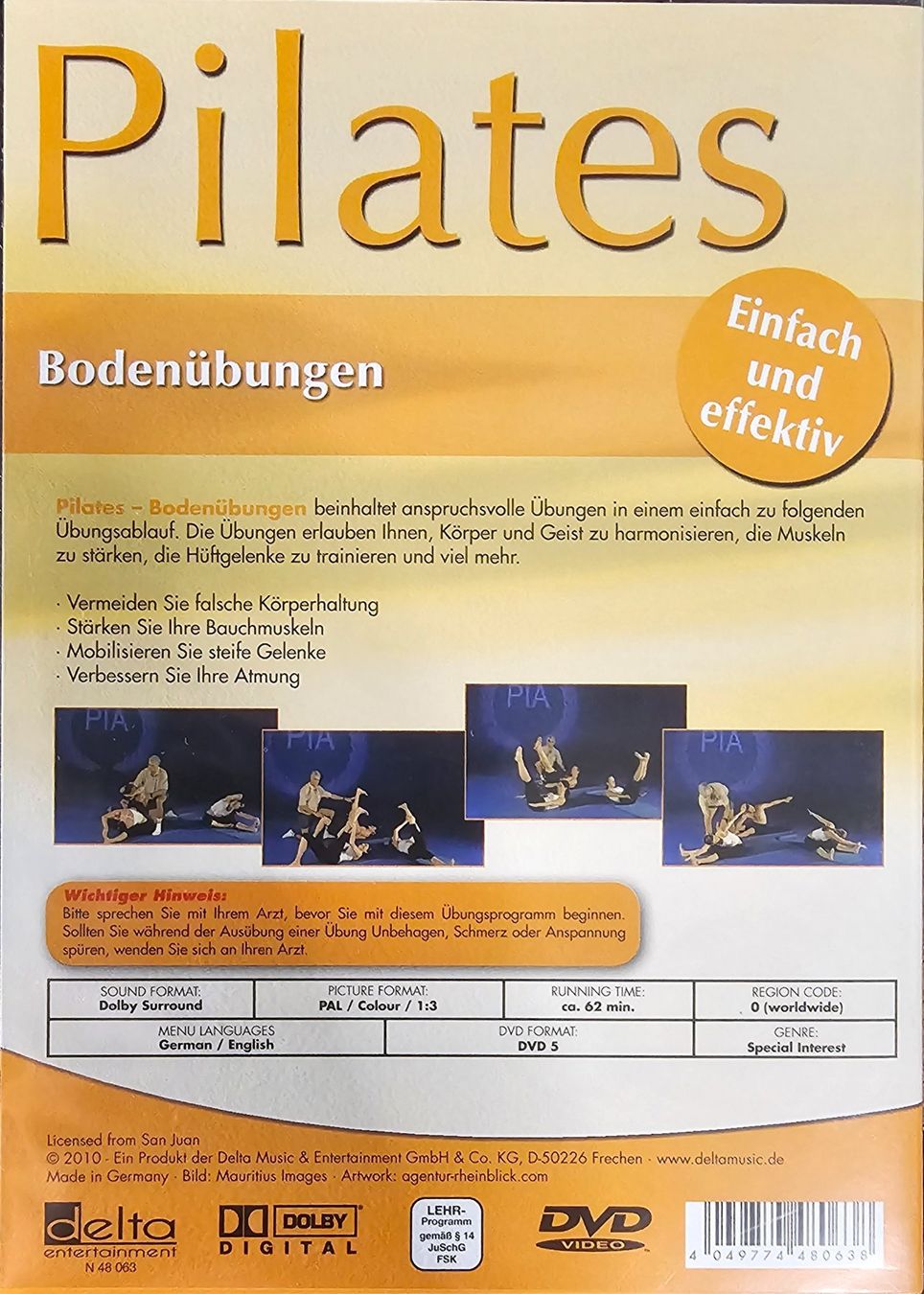 Tutti i DVDs: Pilates - Bodenübungen – Usato da Wahlen b. Laufen venduto da Cg10 1