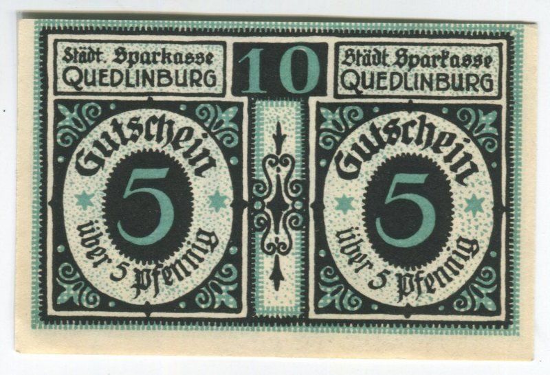 Banconote: Notgeld "10 Pfennig. Quedlinburg 1921" – Usato da Basel venduto da Butsch5