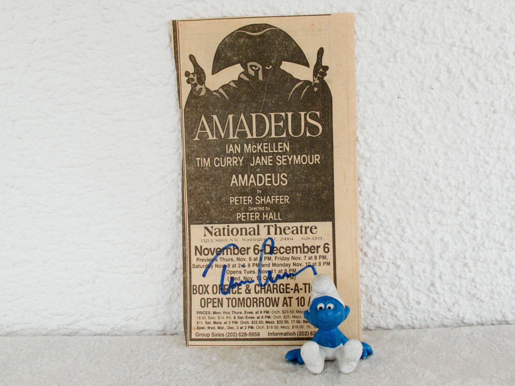 Autografi: TIM CURRY Autogramm Newspaper Clipping Amadeus – Usato da Blauen venduto da wosonst 4